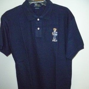 NWT POLO RALPH LAUREN TEDDY BEAR CUSTOM FIT POLO - NAVY - XLARGE